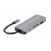 Адаптер Cablexpert A-CM-COMBO8-02, USB Type-C 8-в-1 (USB хаб 3.0/HDMI//VGA/PD/картридер/стерео-аудио)