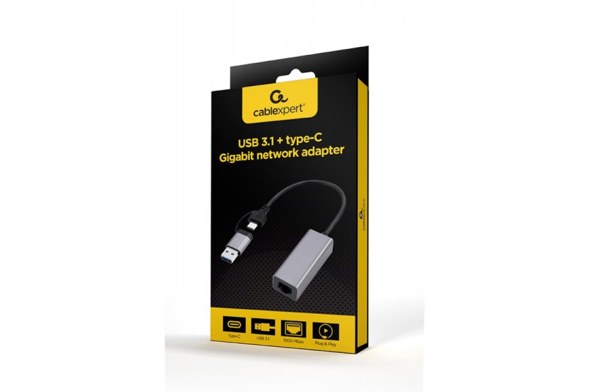 Cablexpert A-USB3AC-LAN-01 Гігабітний мережевий адаптер USB type-A ...