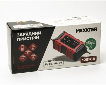 Зарядний пристрій Maxxter MX-CHR-12V6A для АКБ 12В, 6А