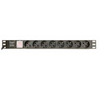 Модуль розподілу живлення EG-PDU-014, 1U, 16A, 8шт євророзеток, 3м кабель