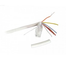 Кабель для сигналізації Cablexpert AC-6-002-100M, білий колір, екранирований,  100м