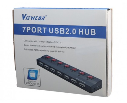 Концентратор Viewcon VE411, USB 2.0 на 7 портів
