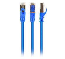 Патч корд Cablexpert PP6A-LSZHCU-B-1.5M, S/FTP, литий, 50u" штекер із фіксатором, 1,5 м, синій