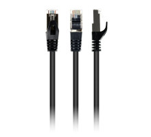 Патч корд Cablexpert PP6A-LSZHCU-BK-1M, S/FTP, литий, 50u" штекер із фіксатором, 1,0 м, чорний