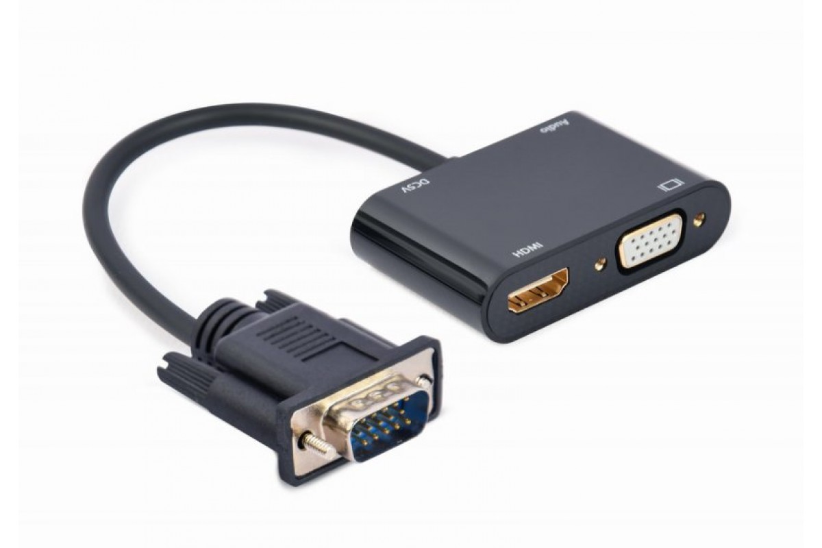 Cablexpert A-VGA-HDMI-02 Адаптер-перехідник VGA на HDMI/VGA+Аудио 3,5 ...
