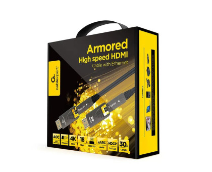 Кабель Cablexpert CCAP-HDMIDD-AOC-30M, HDMI-A/D на A/D V.2.0, вилка/вилка, з позолоченими контактами, 30 м