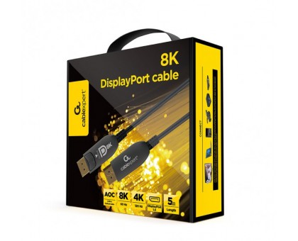 Кабель Cablexpert CC-DP8K-AOC-5M, DisplayPort V.1.4, вилка/вилка, з позолоченими контактами, 5 м