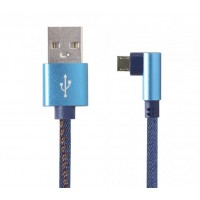 Кабель кутовий Cablexpert CC-USB2J-AMmBML-1M-BL, USB 2.0 A-тато/Micro B-тато, 1,0 м.