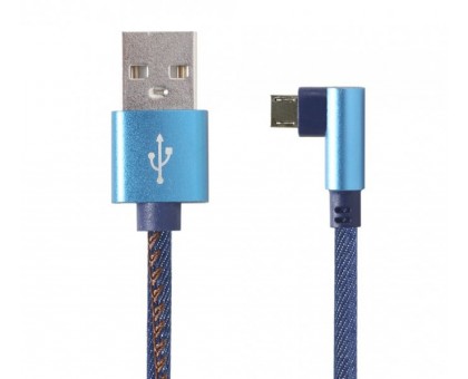 Кабель кутовий Cablexpert CC-USB2J-AMmBML-1M-BL, USB 2.0 A-тато/Micro B-тато, 1,0 м.