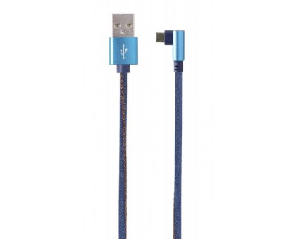 Кабель кутовий Cablexpert CC-USB2J-AMmBML-1M-BL, USB 2.0 A-тато/Micro B-тато, 1,0 м.