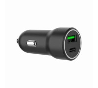 Автомобільний зарядний пристрій Gembird TA-UC-A2PDQC20-CAR-01, 1xUSB-A (18W QC3.0)+ 1xUSB-C (20W PD), чорний