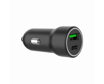 Автомобільний зарядний пристрій Gembird TA-UC-A2PDQC20-CAR-01, 1xUSB-A (18W QC3.0)+ 1xUSB-C (20W PD), чорний