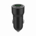 Автомобільний зарядний пристрій Gembird TA-UC-A2PDQC20-CAR-01, 1xUSB-A (18W QC3.0)+ 1xUSB-C (20W PD), чорний