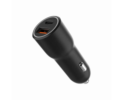 Автомобільний ЗП Gembird TA-UC-AC2PDQC38-CAR-01, 1xUSB-A (18W QC3.0) + 1xUSB-C (PD 20W), чорний