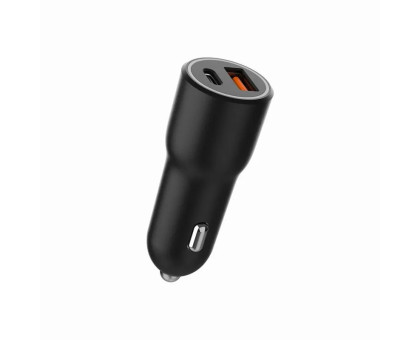 Автомобільний ЗП Gembird TA-UC-AC2PDQC38-CAR-01, 1xUSB-A (18W QC3.0) + 1xUSB-C (PD 20W), чорний