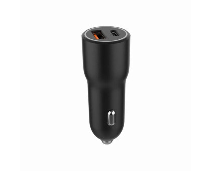 Автомобільний ЗП Gembird TA-UC-AC2PDQC38-CAR-01, 1xUSB-A (18W QC3.0) + 1xUSB-C (PD 20W), чорний