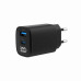 Мережевий ЗП Gembird TA-UC-PDQC30LCD-BK-01, 1 USB-A (QC3.0 18W) + 1 Type-C (PD20W), LCD, чорний