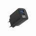Мережевий ЗП Gembird TA-UC-PDQC30LCD-BK-01, 1 USB-A (QC3.0 18W) + 1 Type-C (PD20W), LCD, чорний