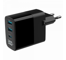 Мережеве ЗУ Gembird TA-UC-PDQC30LCD-BK-02