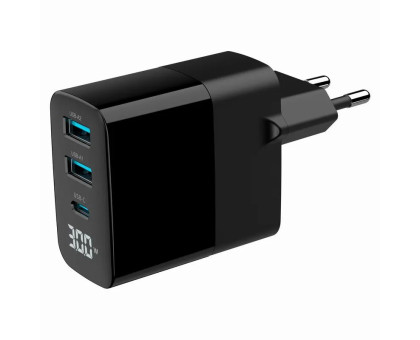 Мережеве ЗУ Gembird TA-UC-PDQC30LCD-BK-02