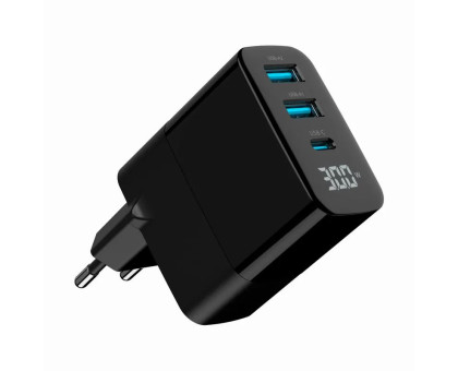 Мережеве ЗУ Gembird TA-UC-PDQC30LCD-BK-02