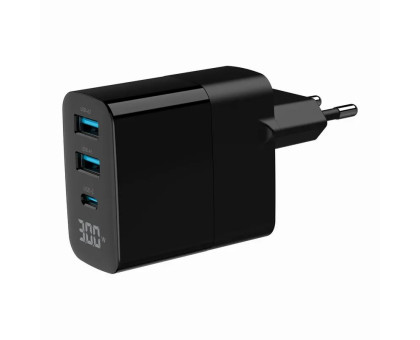 Мережеве ЗУ Gembird TA-UC-PDQC30LCD-BK-02