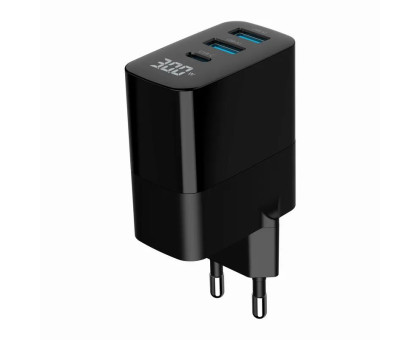 Мережеве ЗУ Gembird TA-UC-PDQC30LCD-BK-02