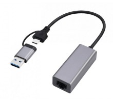 Адаптер Cablexpert A-USB3AC-LAN2G-01, з  USB Type-A/C на 2,5 Gigabit Ethernet