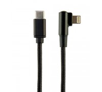 Кабель кутовий Cablexpert CC-USB2-CMLML-0.2M, USB 2.0 USB-C тато/Lightning, 0.2 м.