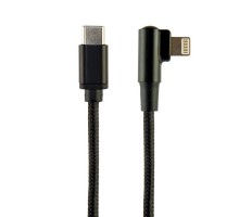 Кабель кутовий Cablexpert CC-USB2-CMLML-0.2M, USB 2.0 USB-C тато/Lightning, 0.2 м.