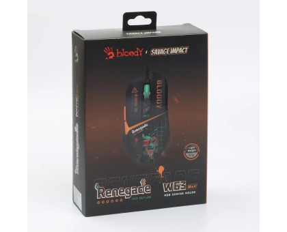 Миша ігрова Bloody W63 Max (Renegade Midnight), Activated, RGB, 12000 CPI, з малюнком, чорна
