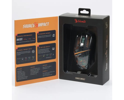 Миша ігрова Bloody W63 Max (Renegade Midnight), Activated, RGB, 12000 CPI, з малюнком, чорна