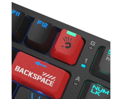 Механічна клавіатура A4Tech Bloody S98 (Bloody Red), червоні світчі, RGB підсвічування клавіш, USB, чорна