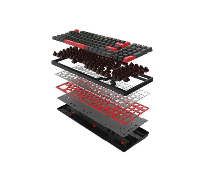 Механічна клавіатура A4Tech Bloody S98 (Bloody Red), червоні світчі, RGB підсвічування клавіш, USB, чорна