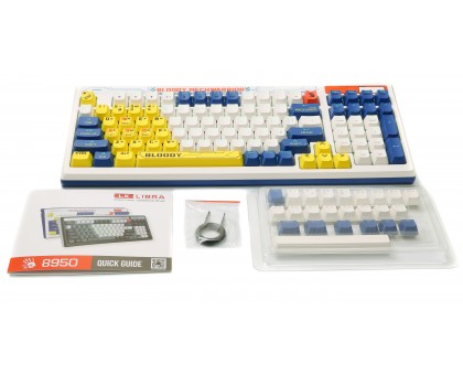 Механическая игровая клавиатура Bloody B950 RGB (Warrior Blue), белая, RGB подсветка клавиш, LK Libra Brown Switch, USB Механическая игровая клавиатура Bloody B950 RGB (Warrior Blue), белая, RGB подсветка клавиш, LK Libra Brown Switch, USB