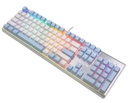 Клавіатура A4Tech FS100 (Icy Blue) механічна ігрова, неонове підсвічування, USB, FS Switches, срібляста