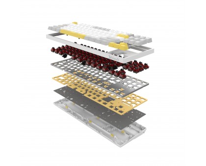 Механическая игровая клавиатура Bloody S87 (Energy White), красные свитчи, USB, RGB подсветка, BLMS TKL Switch, белая Механическая игровая клавиатура Bloody S87 (Energy White), красные свитчи, USB, RGB подсветка, BLMS TKL Switch, белая