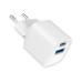 Мережевий зарядний пристрій Gembird TA-UC-PDQC20-W-01, 1 USB-A + 1 Type-C (PD20Вт + QC3.0 18Вт), білий