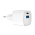 Мережевий зарядний пристрій Gembird TA-UC-PDQC20-W-01, 1 USB-A + 1 Type-C (PD20Вт + QC3.0 18Вт), білий