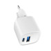 Мережевий зарядний пристрій Gembird TA-UC-PDQC20-W-01, 1 USB-A + 1 Type-C (PD20Вт + QC3.0 18Вт), білий