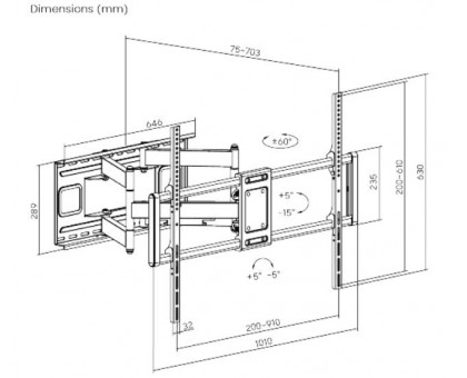 Настінний кронштейн Gembird WM-120ST-01