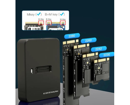 Док-станція для жорстких дисків USB Type-C Gembird DD-U3M2 M.2 SATA & NVME SSD 