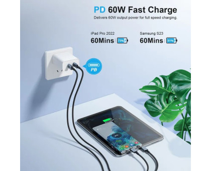 Кабель Choetech XCC-1015, преміум якість USB 2.0 C-тато/C-тато, 1,2 м.