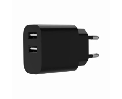 Мережевий ЗП Gembird TA-UC-2A12-01-BK, 2 USB-A 5V/2.4A (12W), чорний