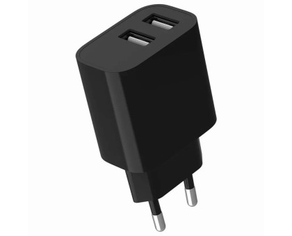 Мережевий ЗП Gembird TA-UC-2A12-01-BK, 2 USB-A 5V/2.4A (12W), чорний