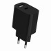 Мережевий зарадний пристрій Gembird TA-UC-2AC12-01-BK, 1xUSB-A+1xUSB-C 5V/2.4A (12W), чорний