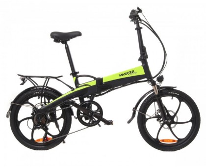 Електричний велосипед Maxxter RUFFER (black-green) 20", чорно-зелений