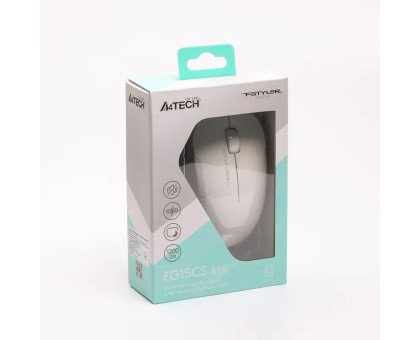 Мышь беспроводная A4Tech FG15CS Air2 (White) Fstyler, 2.4 ГГц, встроенный аккумулятор, 1200 dpi, белая