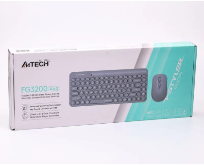 Комплект клавіатура+мишка A4Tech FG3200 Air2 (Blue) Fstyler, бездротовий, колір блакитний