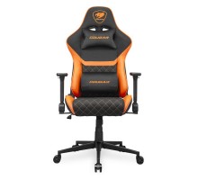 Крісло ігрове Cougar Armor One V2 F геймерське, текстильна тканина, сталевий каркас, чорний+помаранчевий